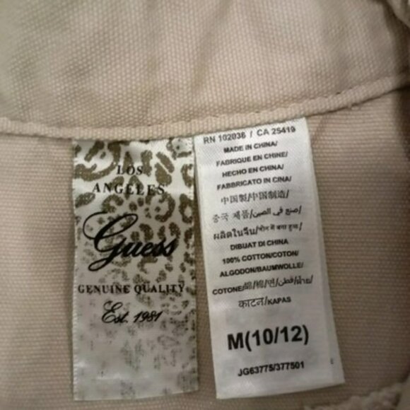 NEW Guess Military-Style Beige Jacket Kids Embellished Collar & Button Accents M - Picture 2 of 13